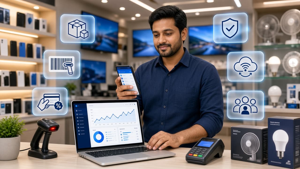 ইলেকট্রনিক্স দোকানে SellifyBD POS ব্যবহার